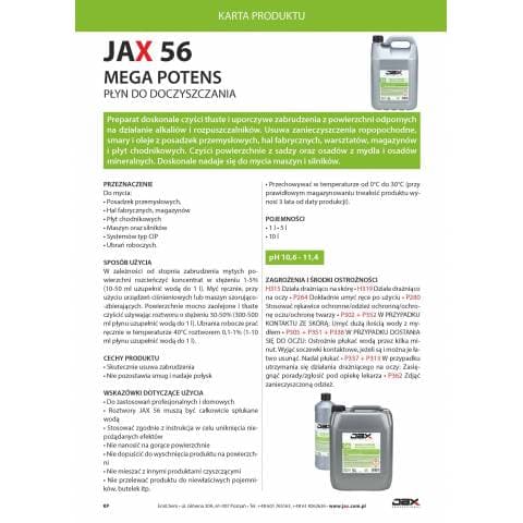 MEGA POTENS PREPARAT DO DOCZYSZCZANIA JAX PROFESSIONAL 56 1l
