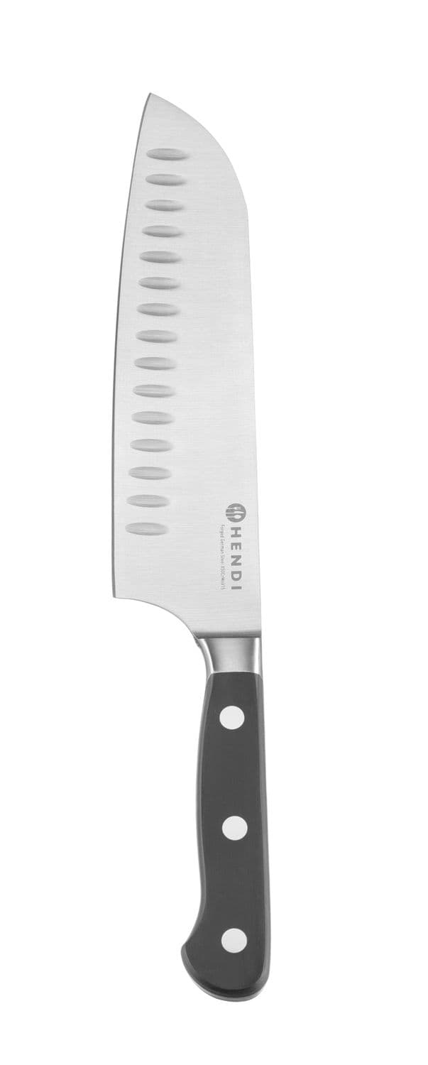 Nóż Santoku 180 mm, kuty , HENDI, Profi Line PLUS, czarny, (L)307mm