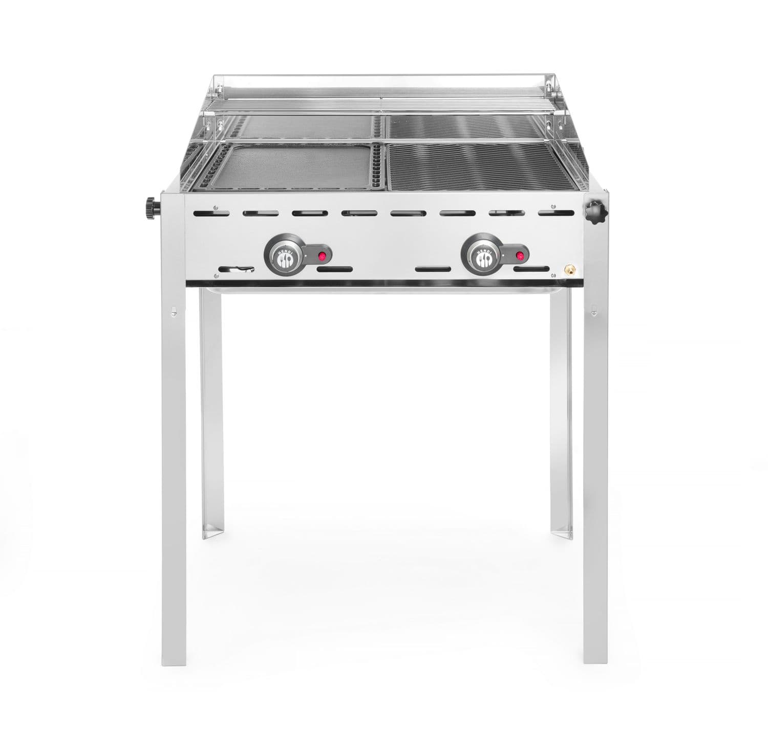 Grill Green Fire 2-palnikowy, HENDI, Profi Line, Emaliowana patelnia żeliwna i ruszt GN 1/1, 11,6kW, 740x615x(H)825mm