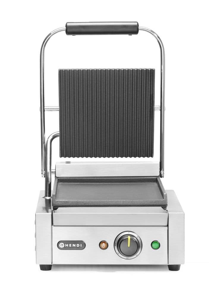 Grill kontaktowy pojedynczy ryflowany/gładki