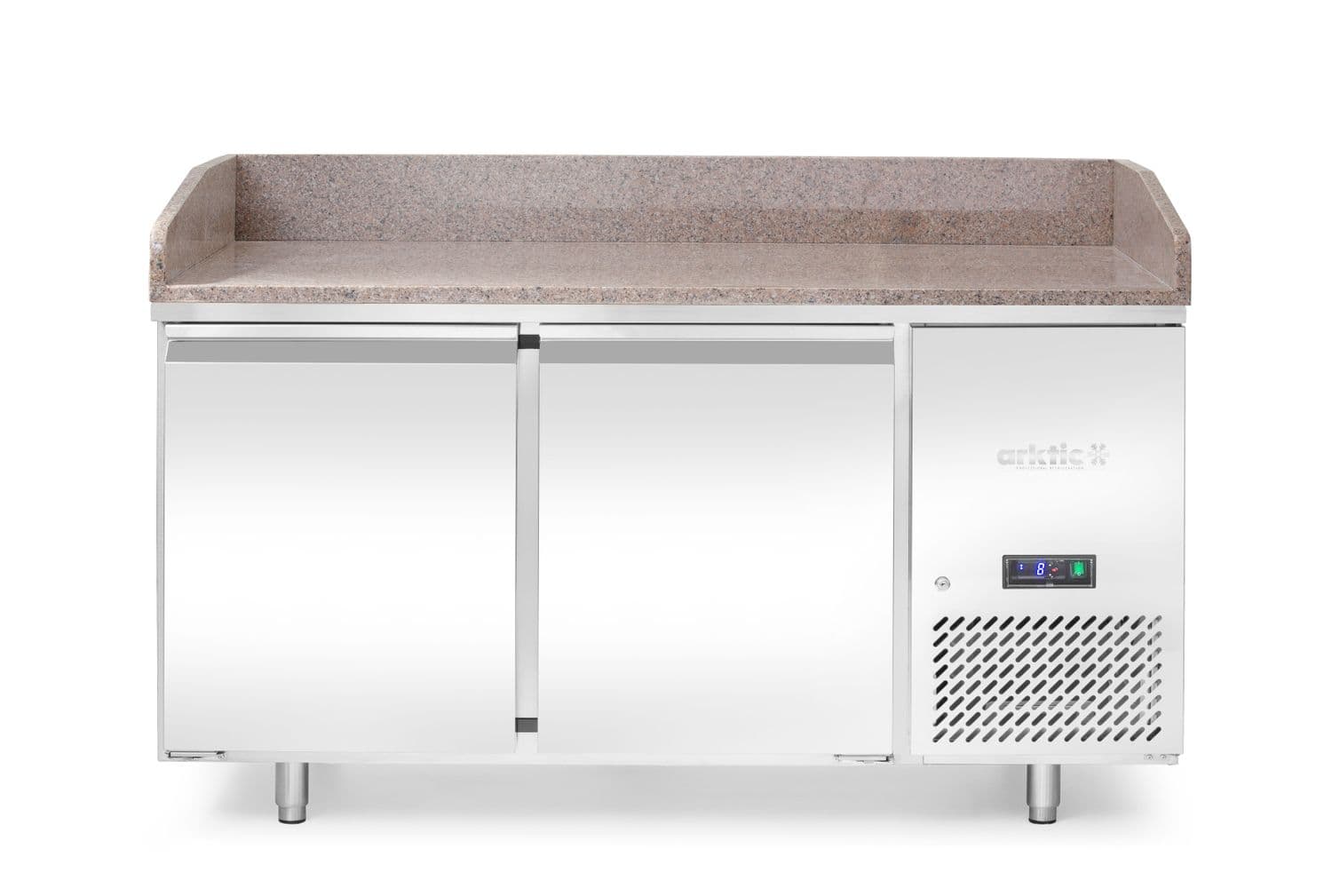 Stół chłodniczy do pizzy 2-drzwiowy z granitowym blatem, Arktic, 250L, granitowy, 230V/250W, 800x1510x(H)1050mm