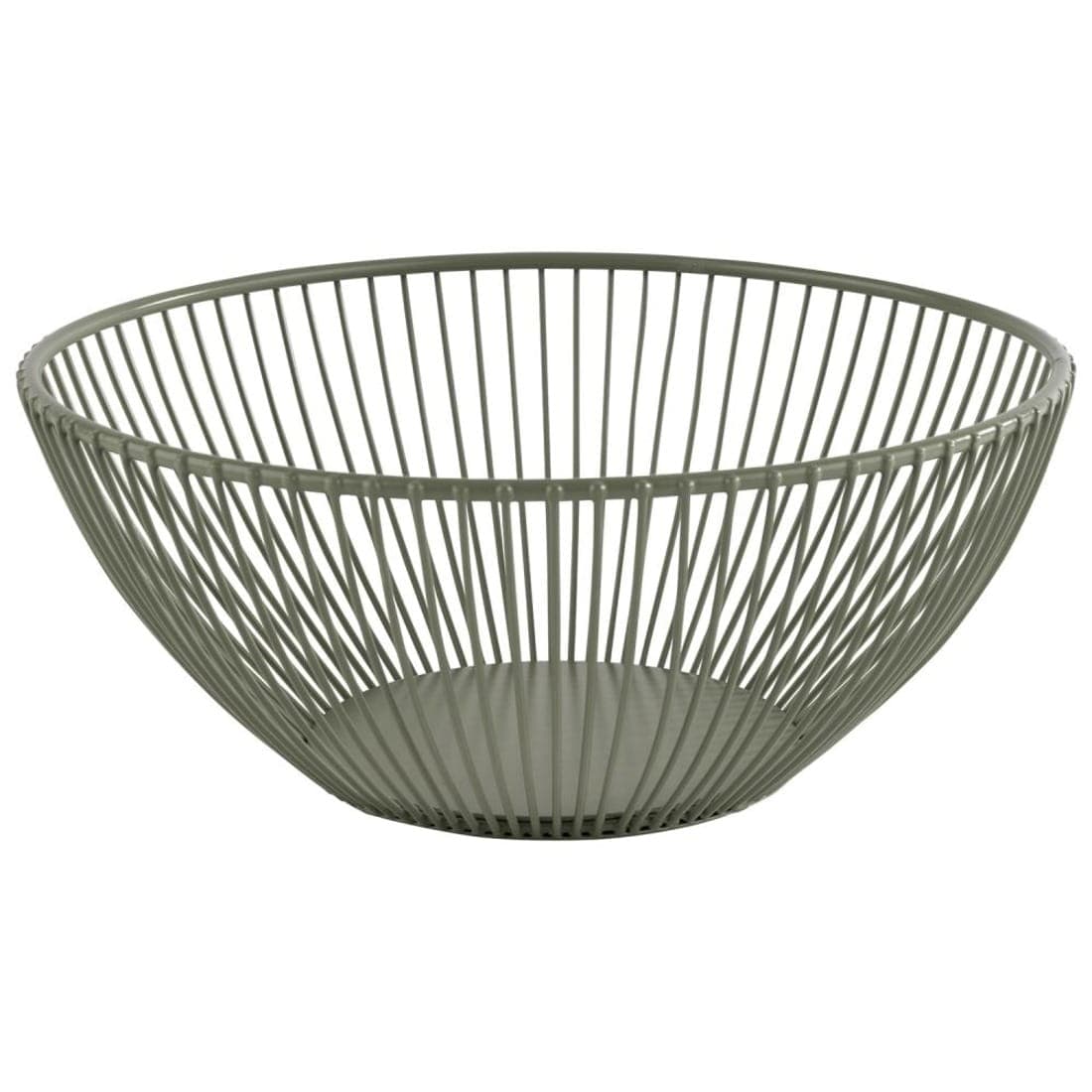SVART okrągły kosz na pieczywo metalowy oliwkowy Ø20 x 8 cm