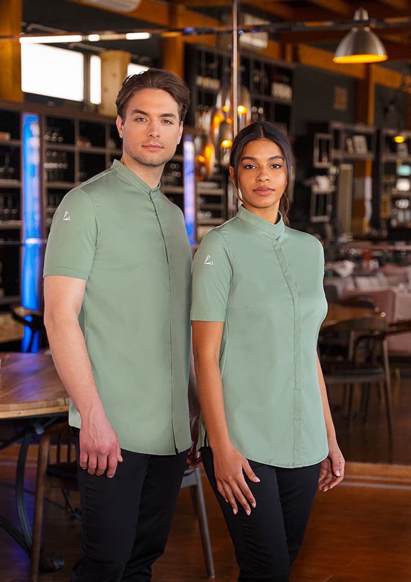  Bluza kucharska damska z krótkim rękawem DIAMOND CUT® Avantgarde DCJF 9/69/48 kolor pastelowa zieleń 