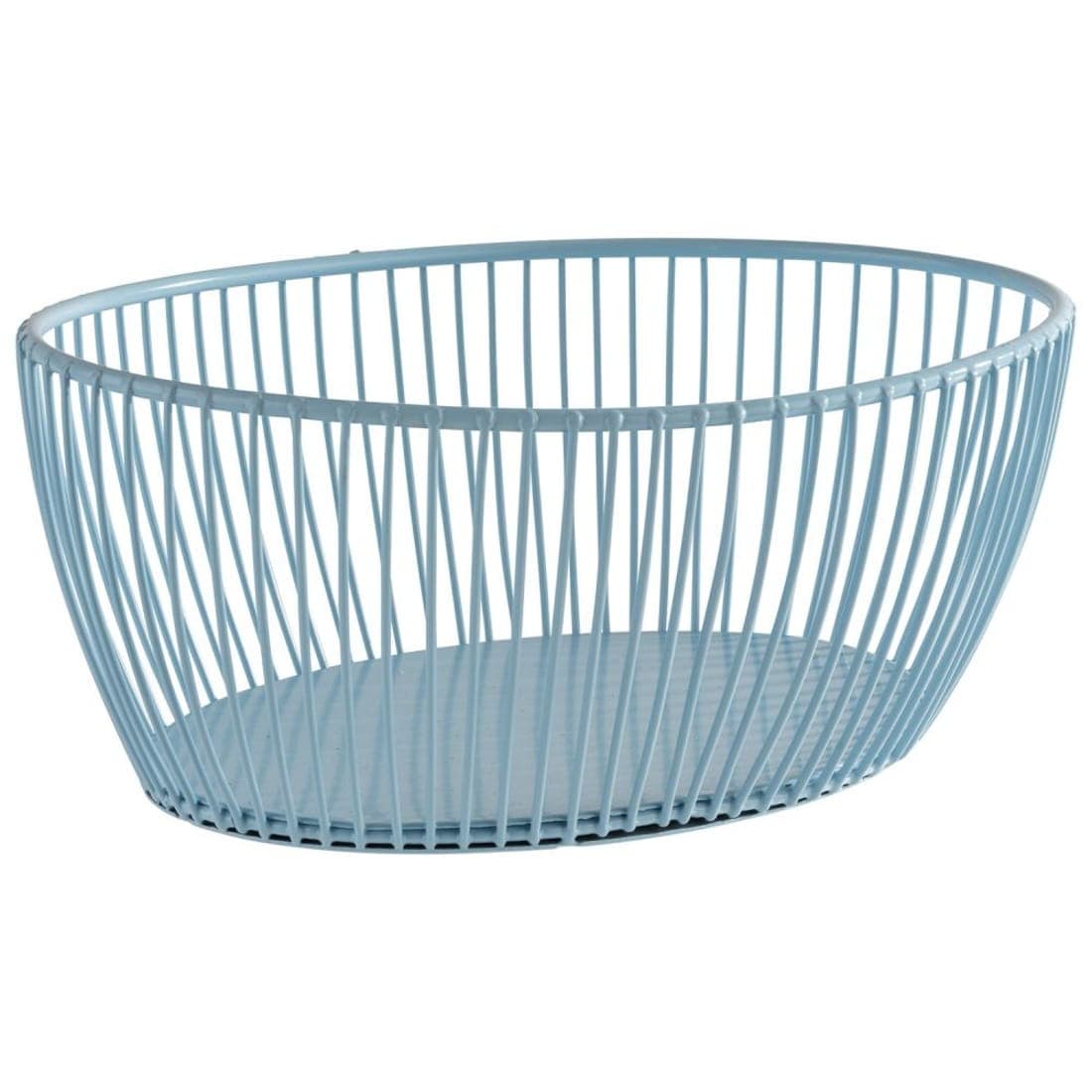 SVART owalny kosz na pieczywo , metalowy niebieski 20 x 15 x 8 cm