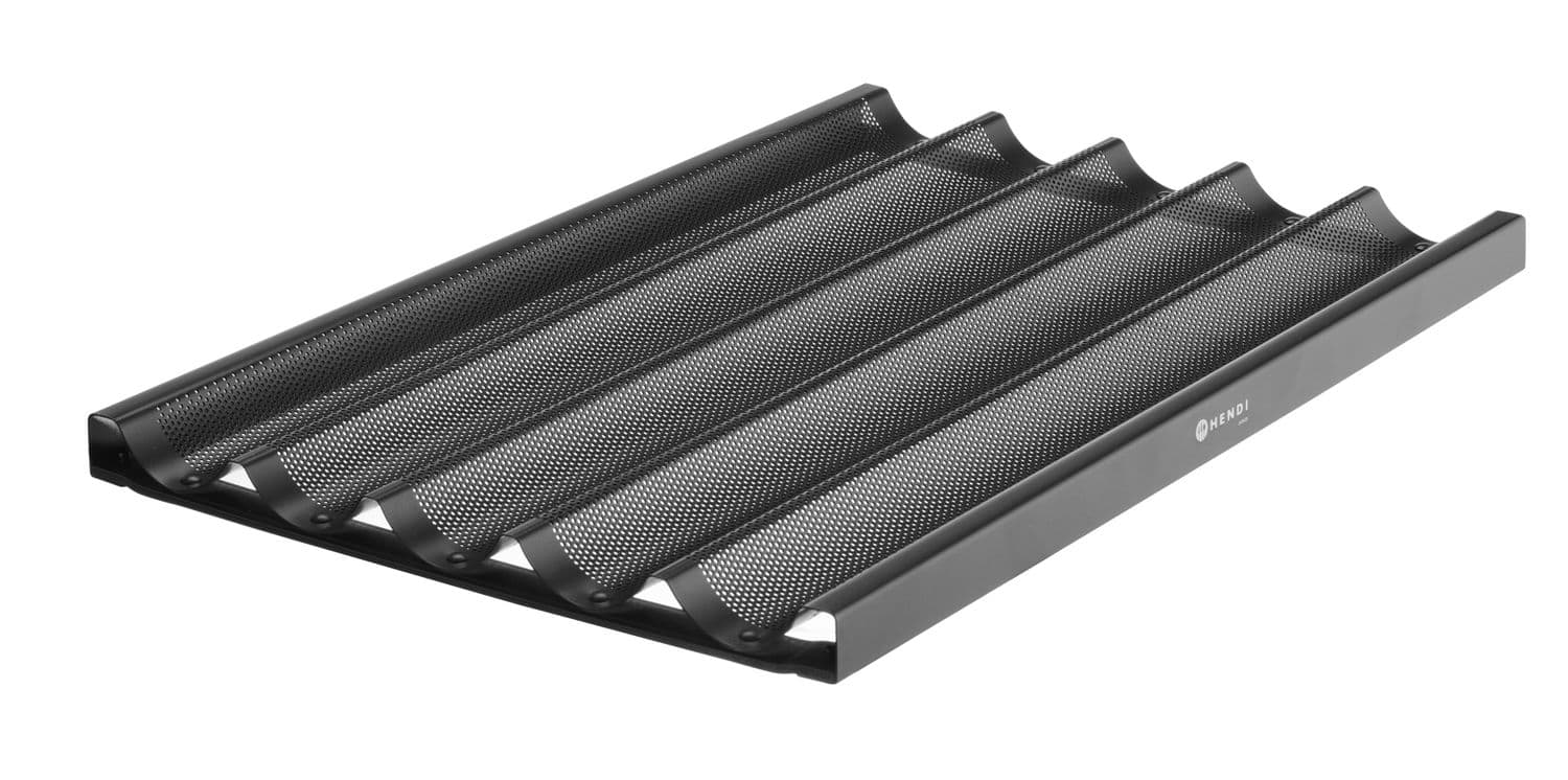 Blacha do bagietek, HENDI, czarny, 600x400x(H)32mm