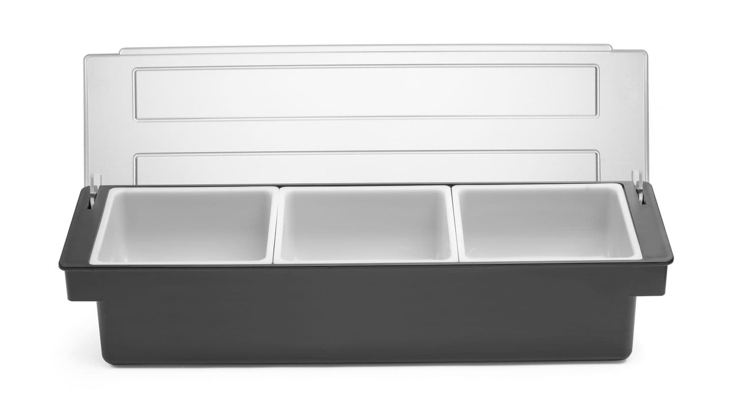 Pojemnik barmański na dodatki do drinków - 5 wkładów, BarUp, czarny, 480x150x(H)100mm