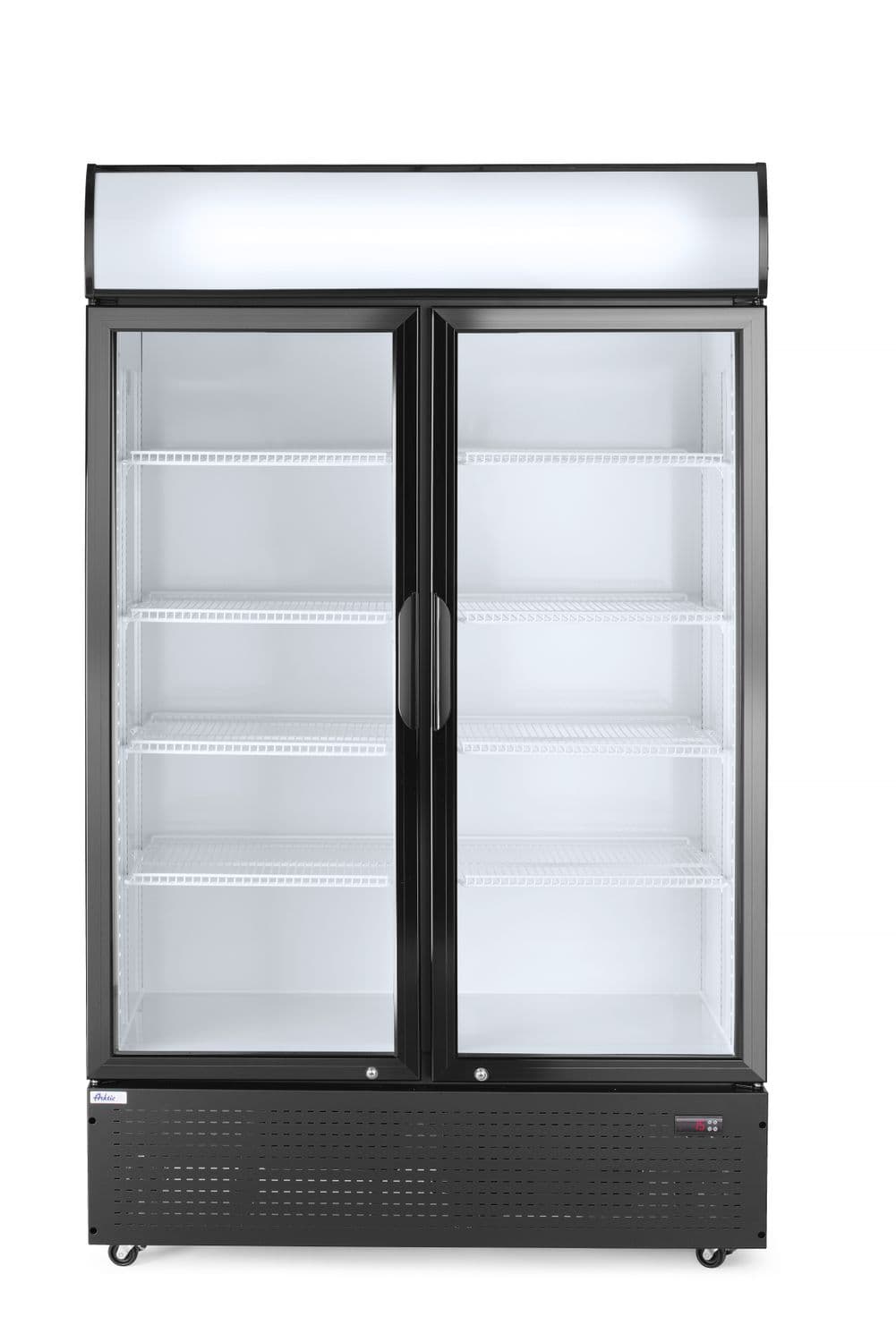 Lodówka barowa z podświetlanym panelem, 2-drzwiowa, Arktic, 512L, czarny, 230V/510W, 1120x585x(H)1900mm
