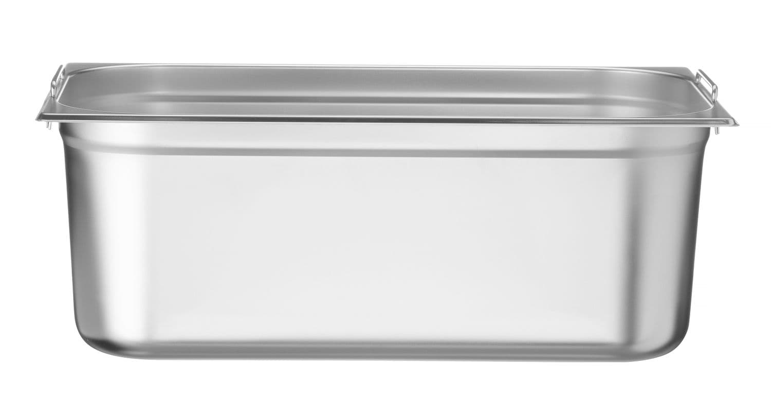 Pojemnik GN 1/1 z chowanymi uchwytami, HENDI, Profi Line PLUS, GN 1/1, 28L, srebrny, 530x325x(H)200mm