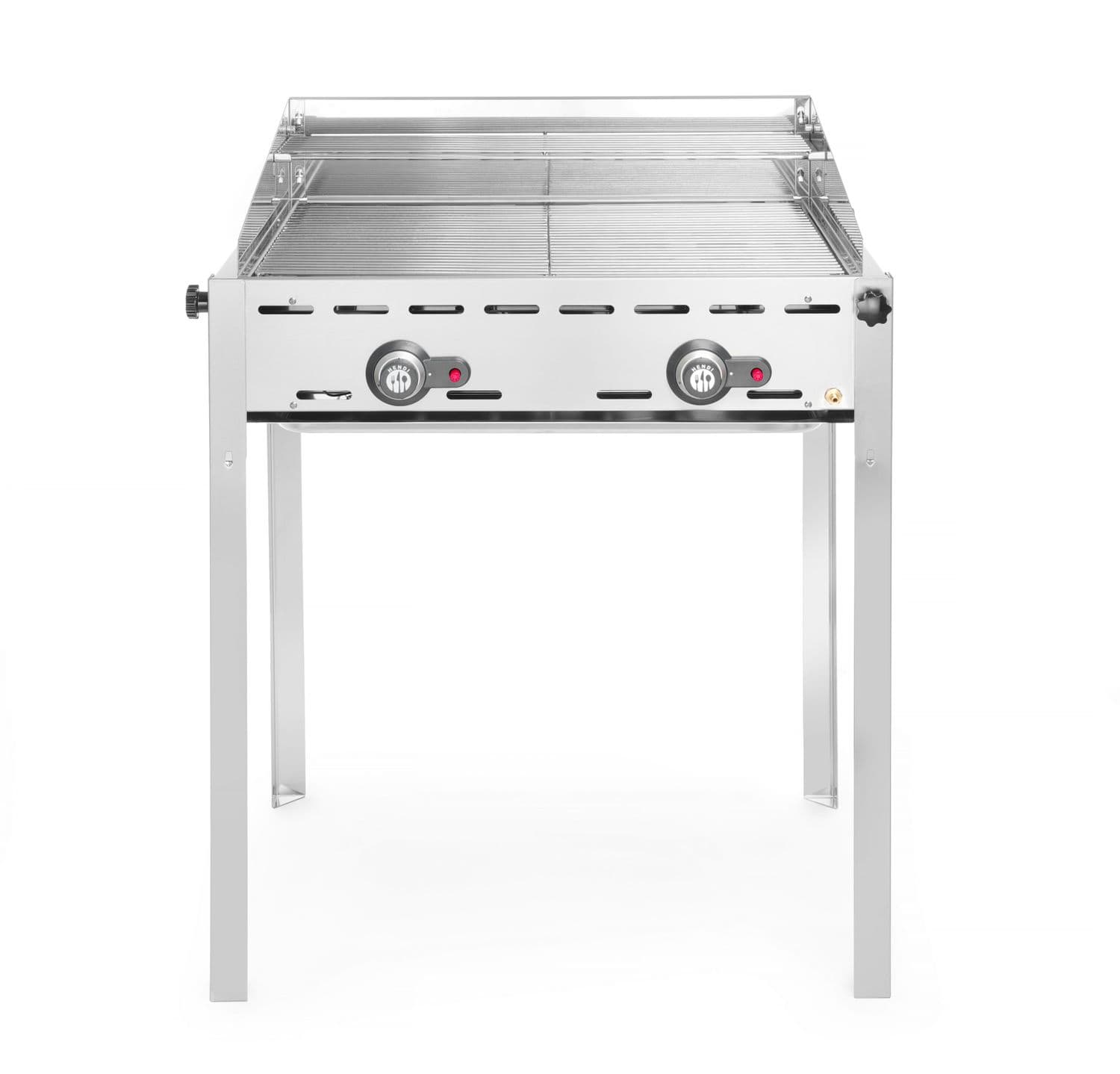 Grill Green Fire 2-palnikowy, HENDI, Profi Line, 2 ruszty ze stali nierdzewnej GN 1/1, 11,6kW, 740x612x(H)825mm