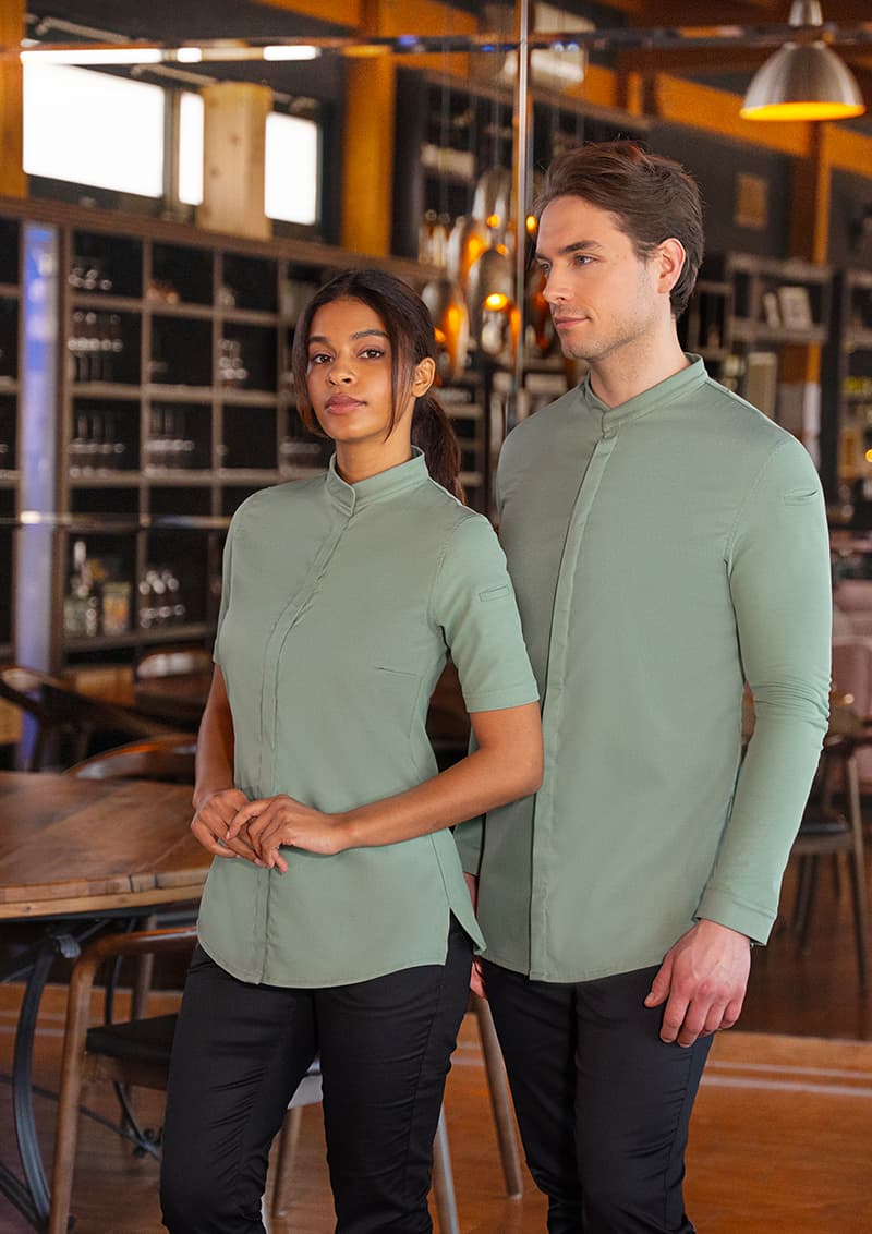  Bluza kucharska damska z krótkim rękawem DIAMOND CUT® Avantgarde DCJF 9/69/54 kolor pastelowa zieleń 