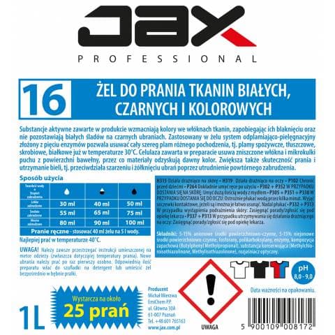 ŻEL DO PRANIA JAX PROFESSIONAL 16 1l