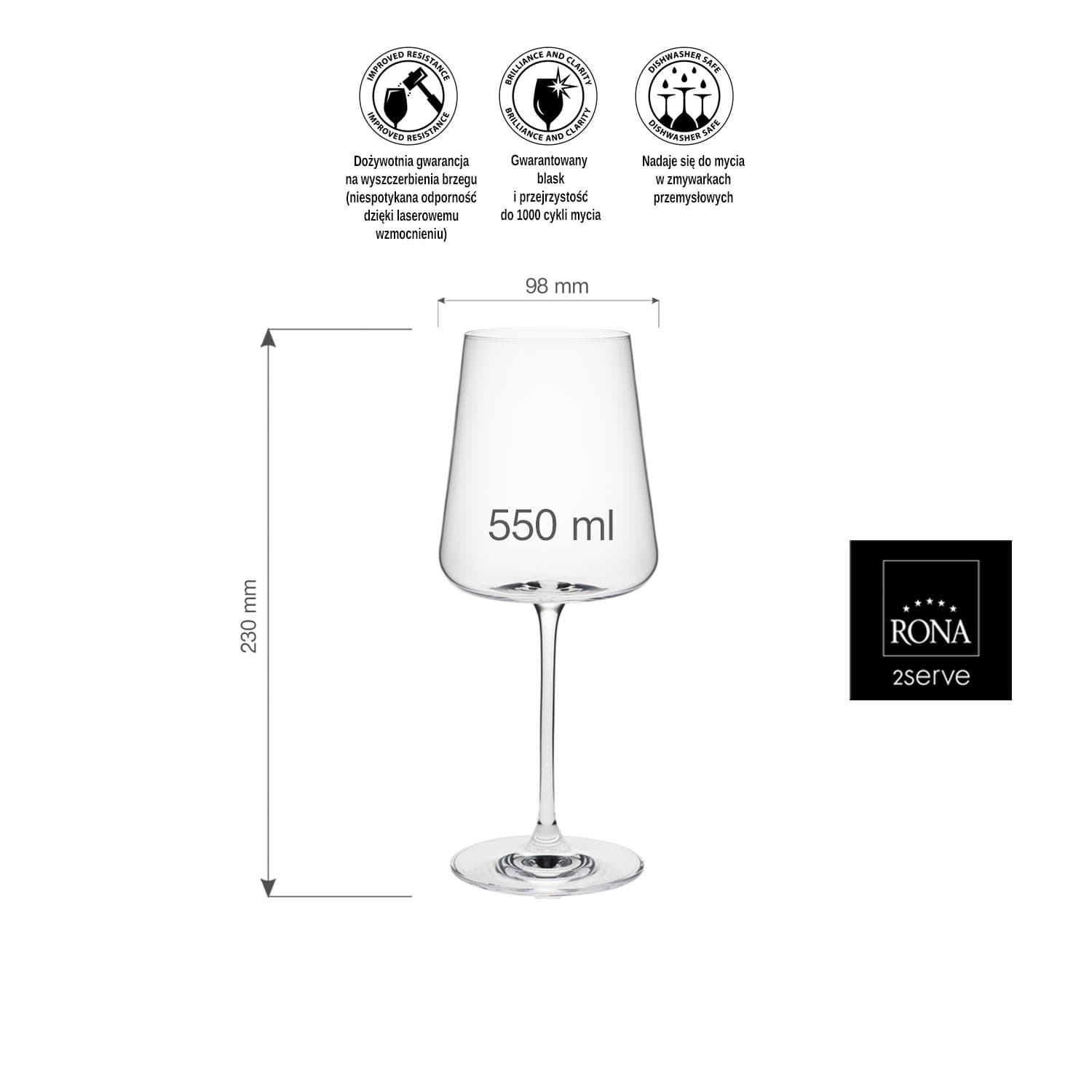 Kieliszek do wina Rona Mode 550ml