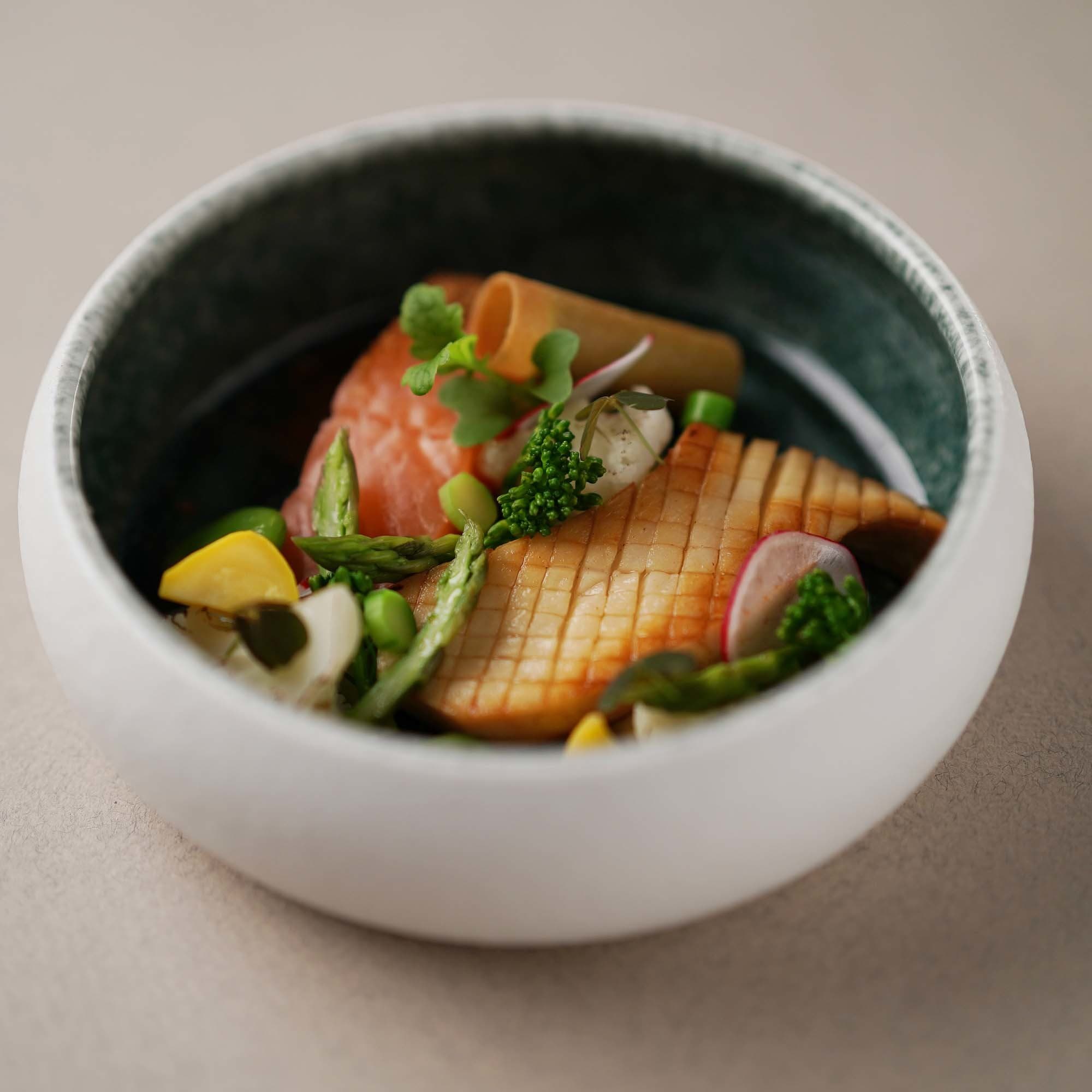 Miska porcelanowa Goro Brown Green Fine Dine 140mm