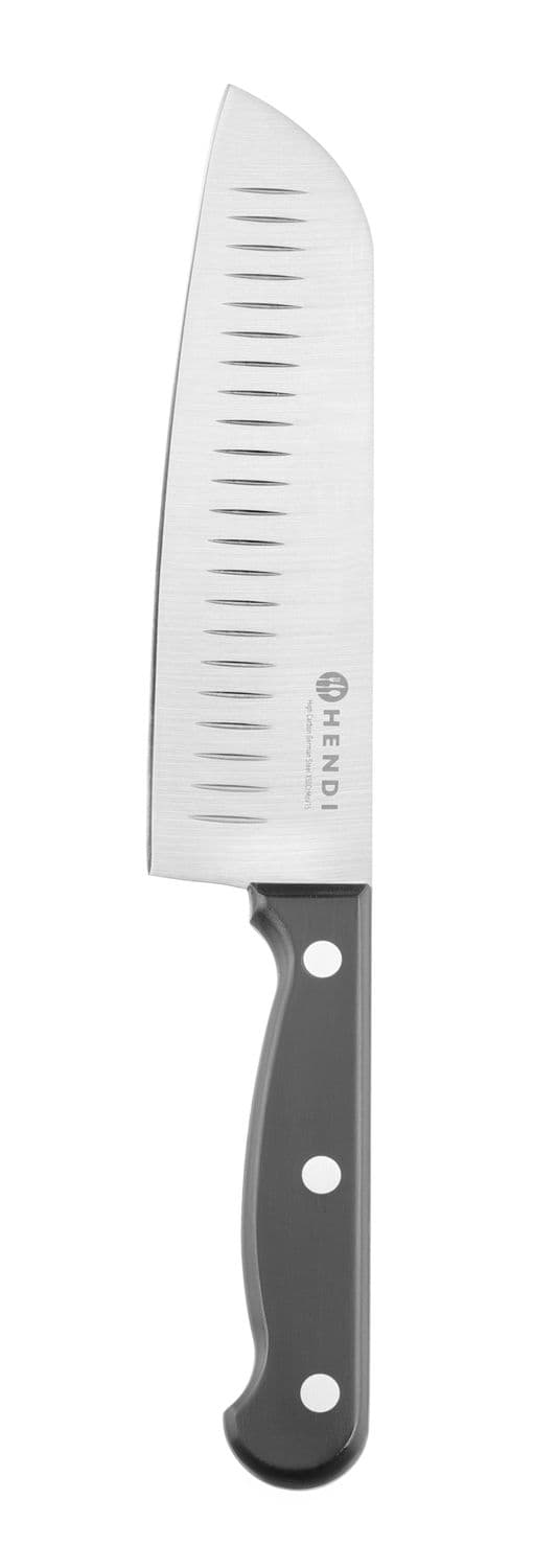 Nóż Santoku 180 mm, tłoczony, HENDI, Profi Line, czarny, (L)297mm