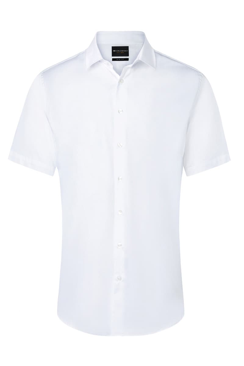Koszula męska z krótkim rękawem Active-Stretch w kroju Slim-Fit BM 14/3/XS kolor biały