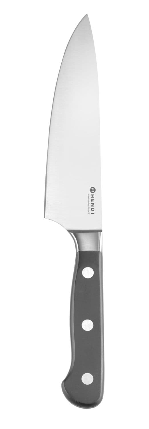 Nóż szefa kuchni 150 mm, kuty, HENDI, Profi Line PLUS, czarny, (L)277mm