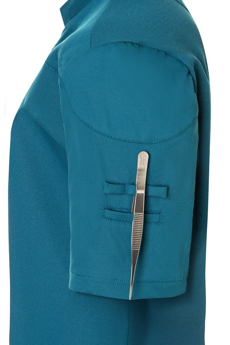 Bluza kucharska damska z krótkim rękawem DIAMOND CUT® Excellence DCJF 11/104/38 kolor ciemny petrol