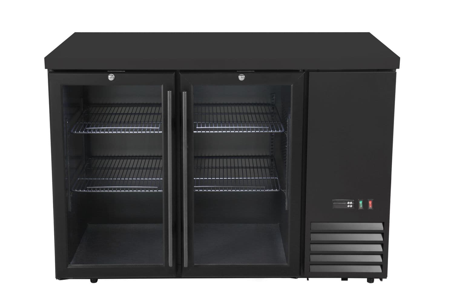 Chłodnicza lada barowa, szklane drzwi, Arktic, 4 półki, 283L, czarny, 230V/185W, 1217x631x(H)865mm