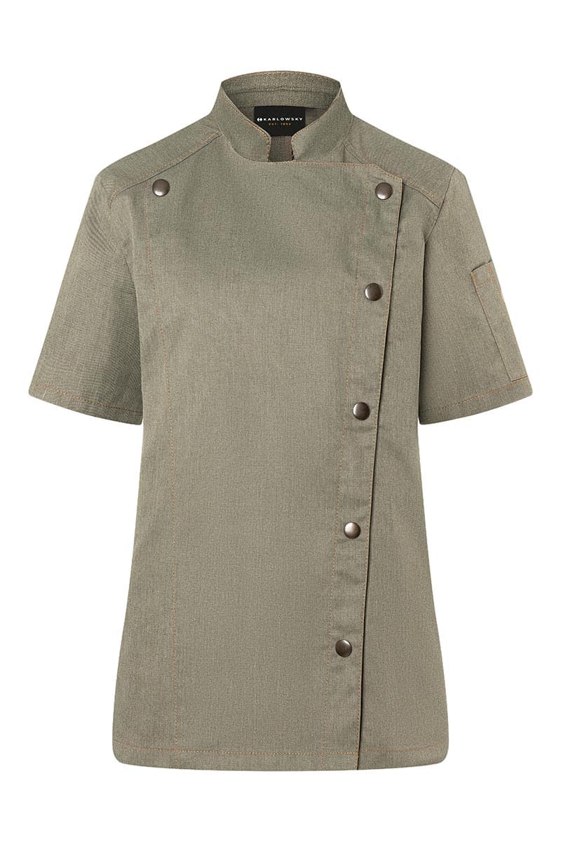 Bluza kucharska damska z krótkim rękawem Jeans-Style JF 21/103/44 kolor vintage mchowa zieleń