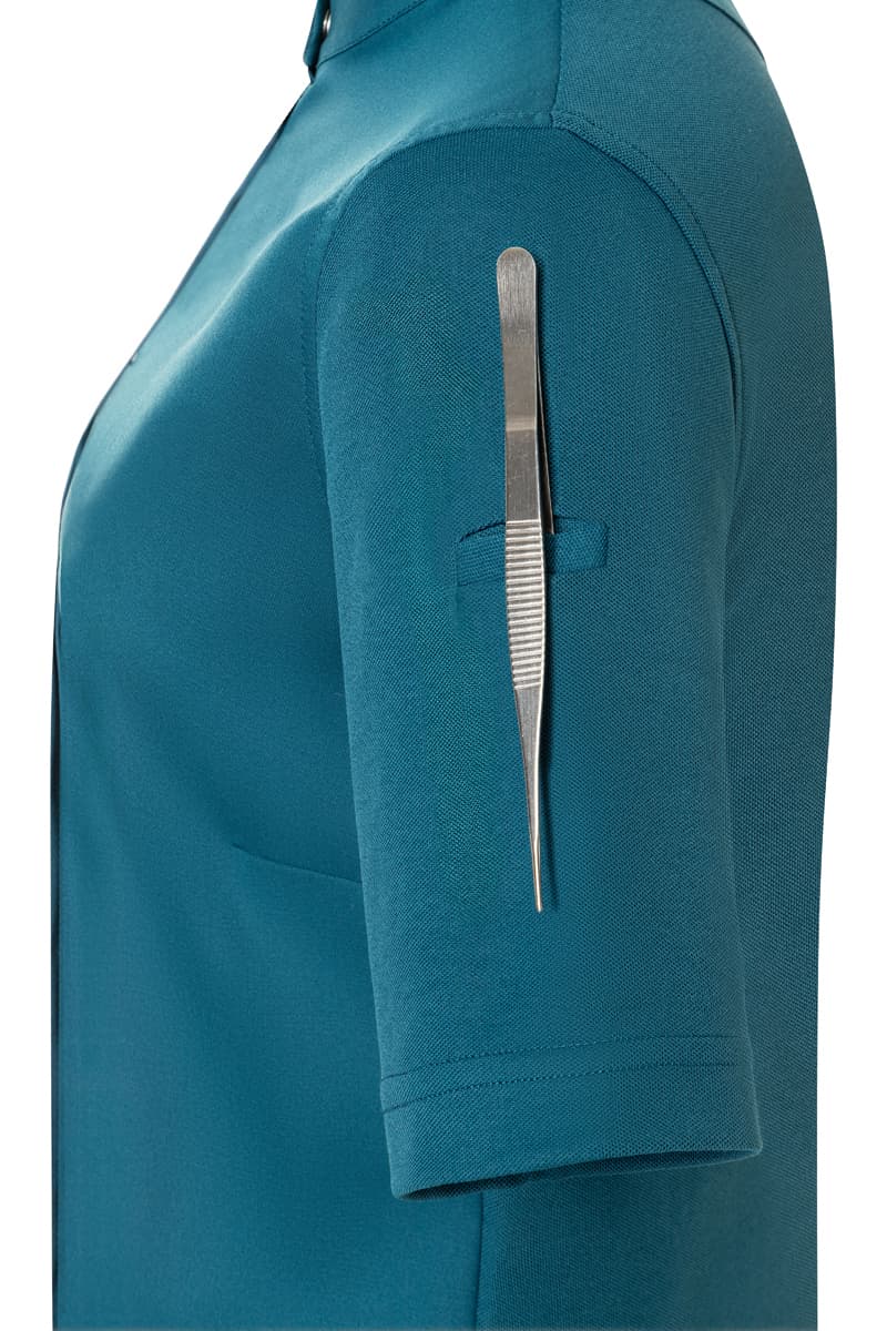 Bluza kucharska damska z krótkim rękawem DIAMOND CUT® Avantgarde DCJF 9/104/40 kolor ciemny petrol