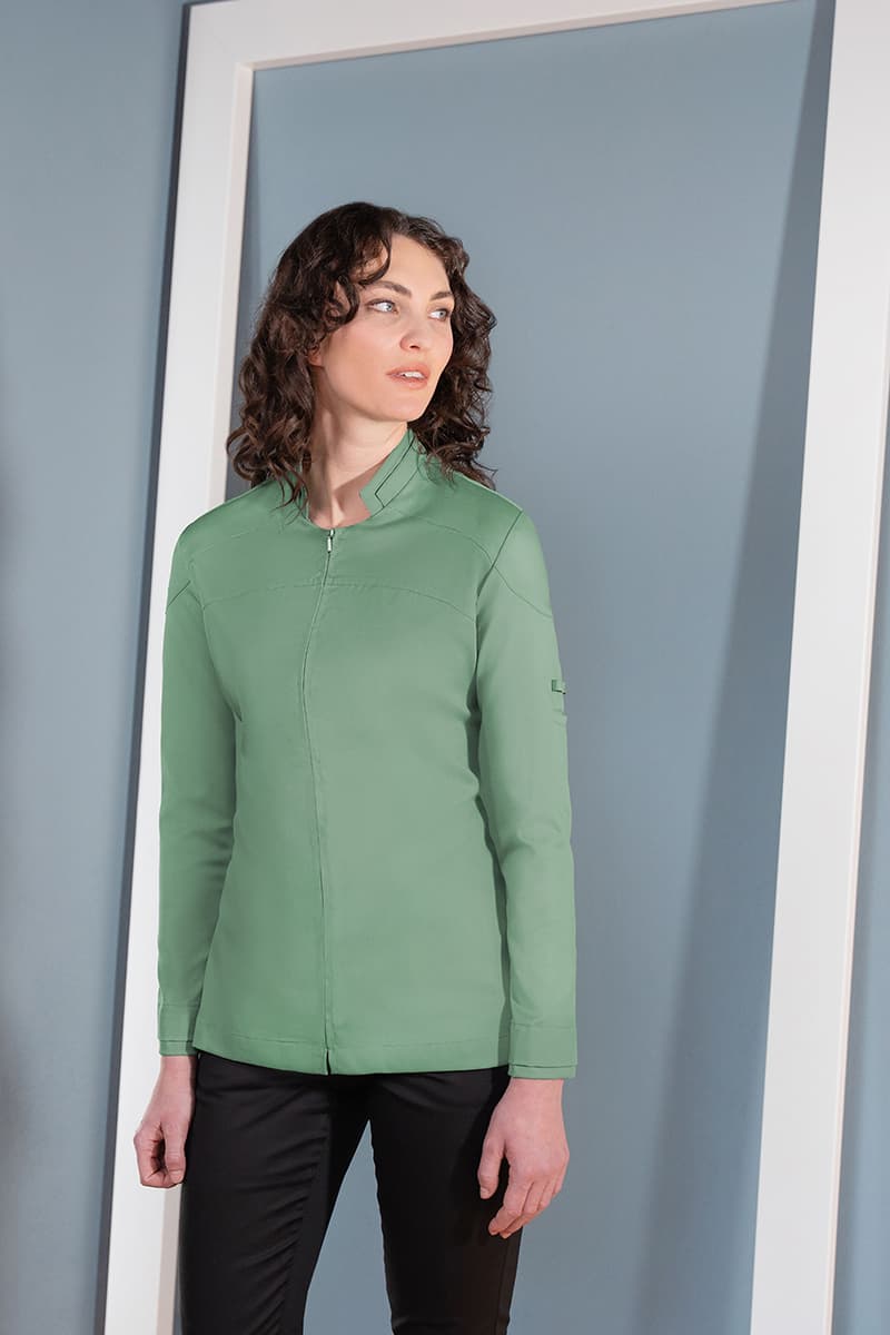 Bluza kucharska damska z długim rękawem DIAMOND CUT® Excellence DCJF 10/69/46 kolor pastelowa zieleń