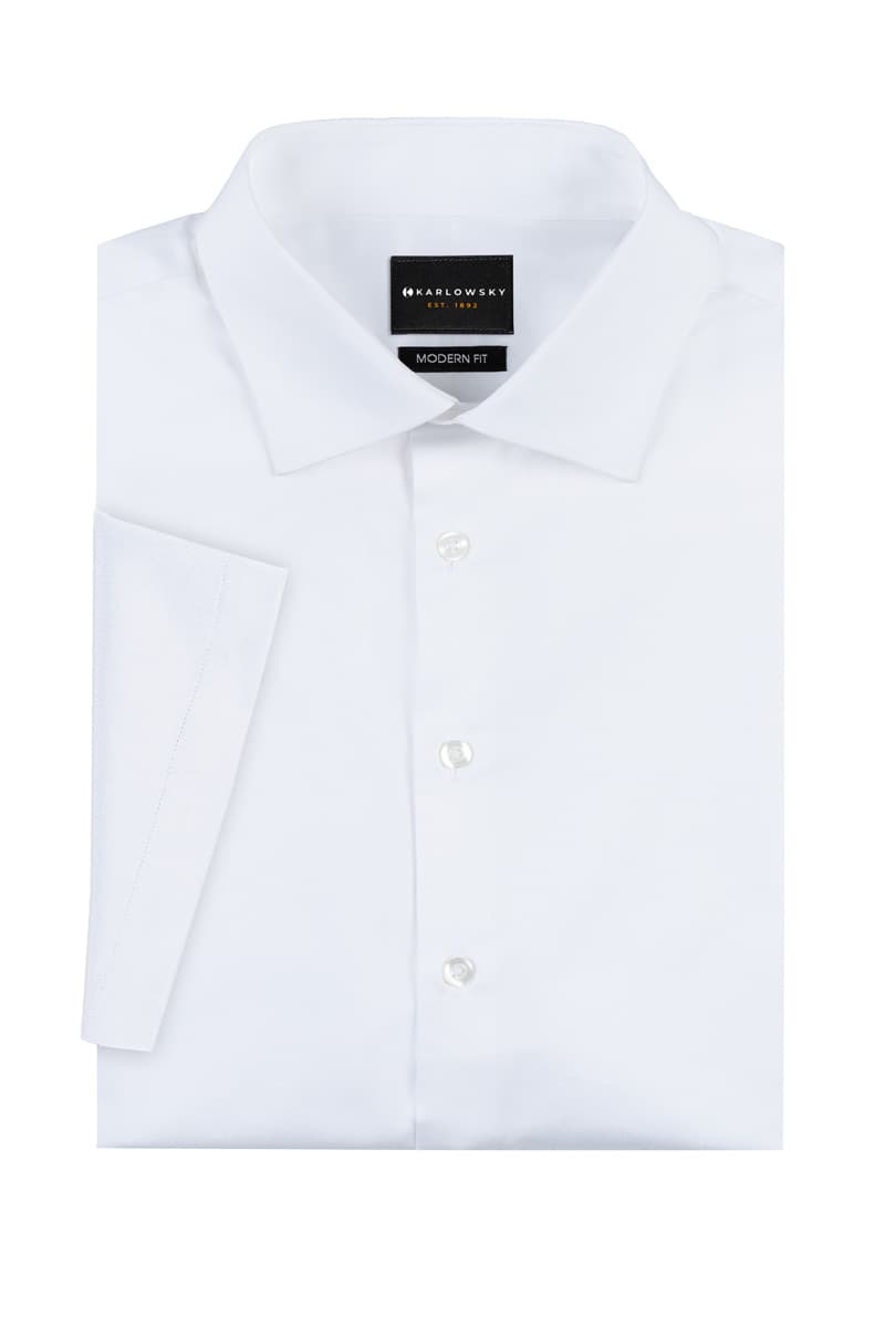 Koszula męska z krótkim rękawem Active-Stretch w kroju Modern-Fit BM 15/3/3XL kolor biały
