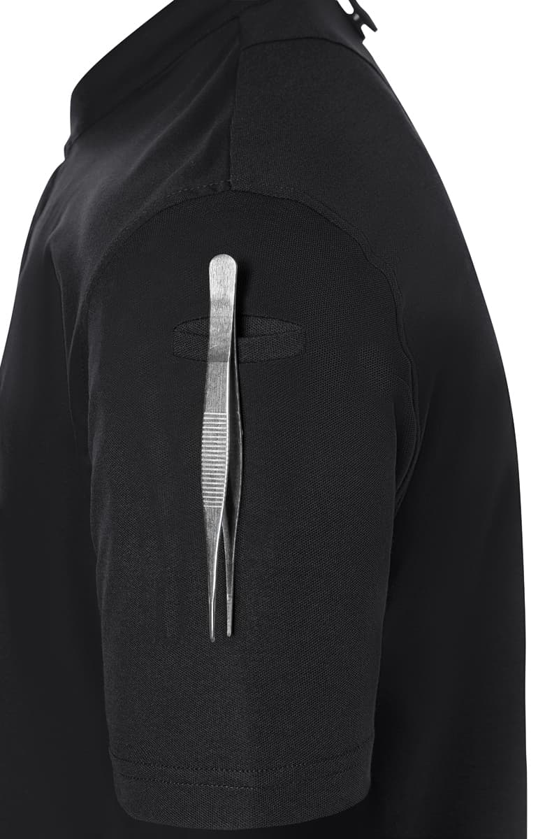 Bluza kucharska męska z krótkim rękawem DIAMOND CUT rozmiar 44 kolor czarny