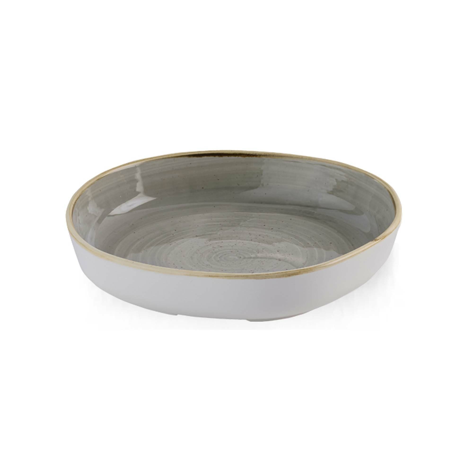 Talerz organiczny z wysokim rantem Stonecast Peppercorn Grey, 230mm