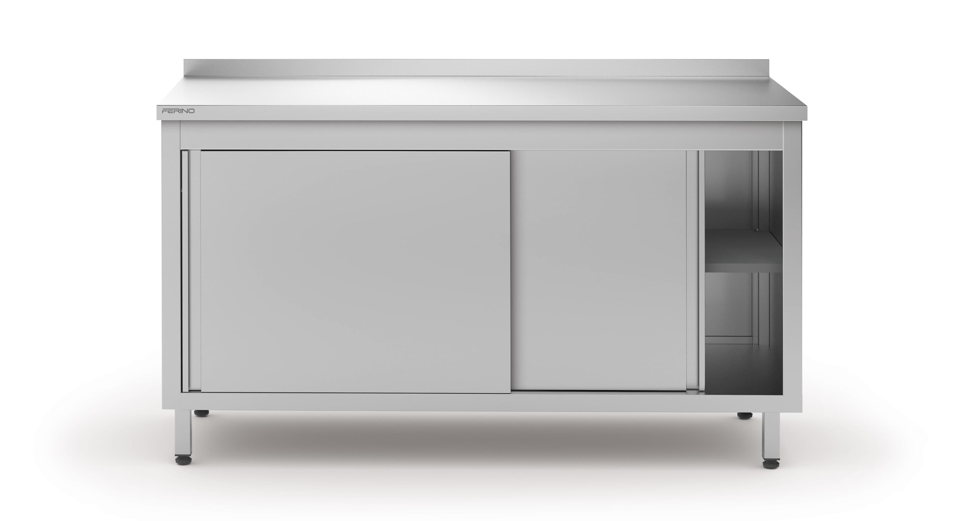 Stół przyścienny z szafką z drzwiami suwanymi 1600x600x850 mm