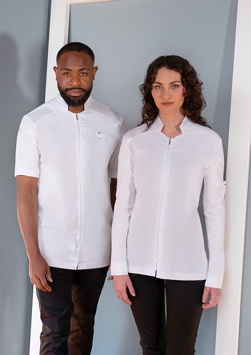 Bluza kucharska damska z krótkim rękawem DIAMOND CUT® Excellence DCJF 11/3/52 kolor biały