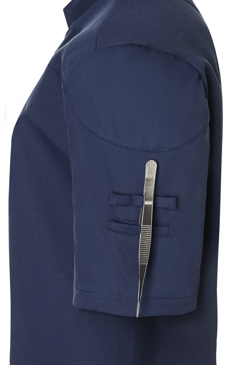 Bluza kucharska damska z krótkim rękawem DIAMOND CUT® Excellence DCJF 11/83/46 kolor stalowoniebieski
