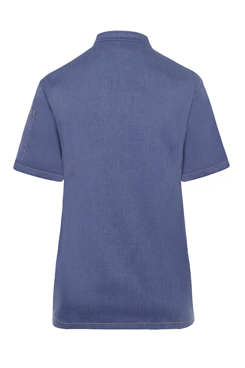 Bluza kucharska damska z krótkim rękawem Jeans-Style JF 21/15/36 kolor vintage niebieski