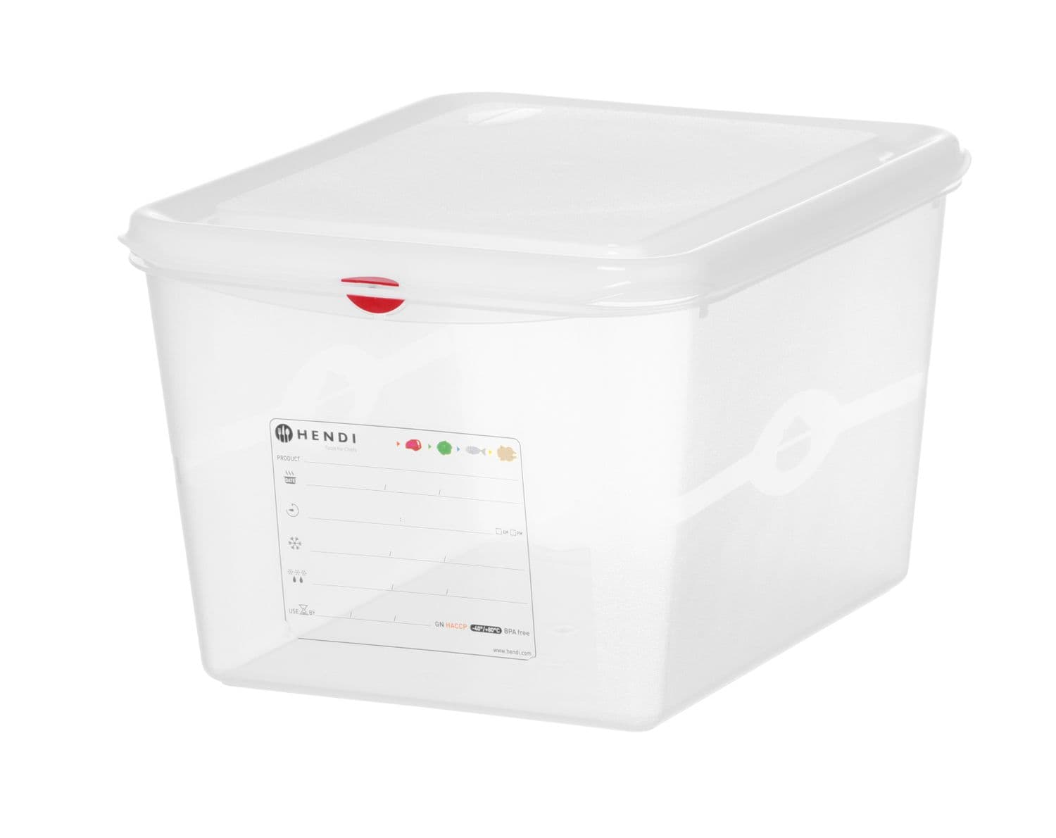 Pojemnik GN 1/2 z polipropylenu, HENDI, GN 1/2, 12,5L, transparentny, 325x265x(H)200mm, Prostokątny