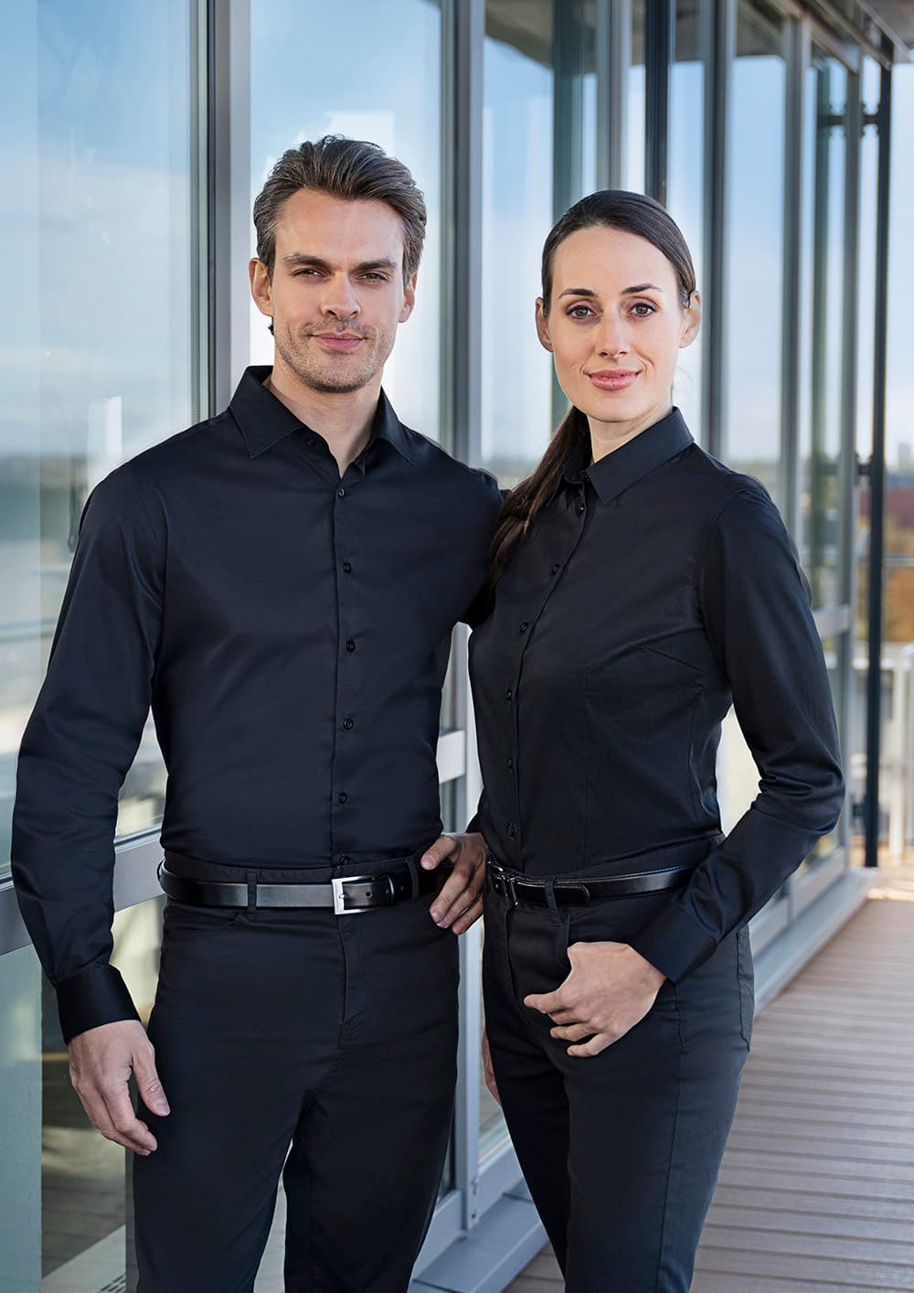 Koszula męska z długim rękawem Active-Stretch w kroju Slim-Fit BM 11/1/2XL kolor czarny