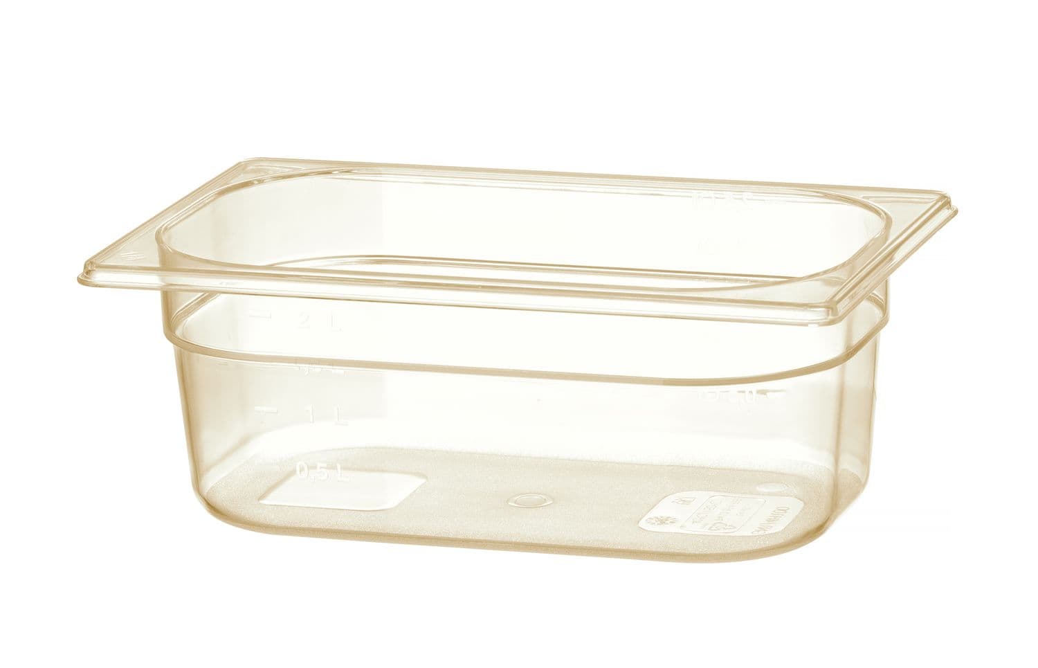 Pojemnik GN 1/4 z grilamidu do wysokiej temperatury, HENDI, GN 1/4, 2,6L, transparentny, 265x162x(H)100mm