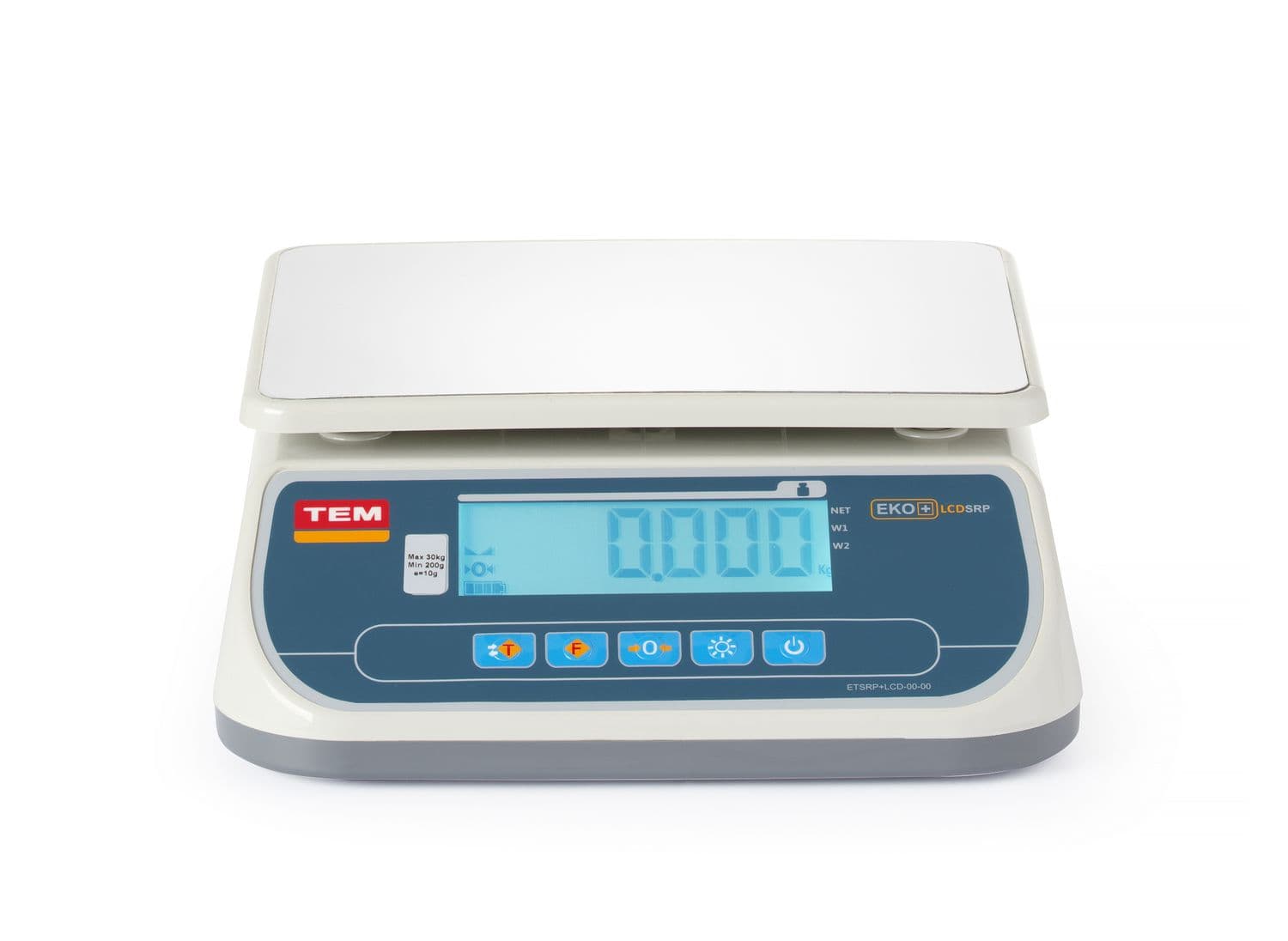 Waga sklepowa LCD z legalizacją, seria SRP+, 30 kg, TEM, 295x320x(H)120mm