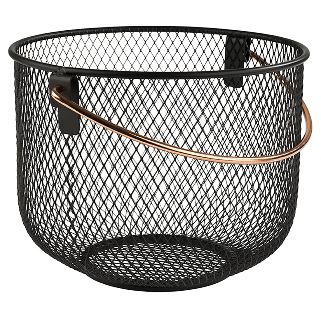 Metalowy kosz na owoce i pieczywo Ø21 cm, wys.16,5 cm czarny