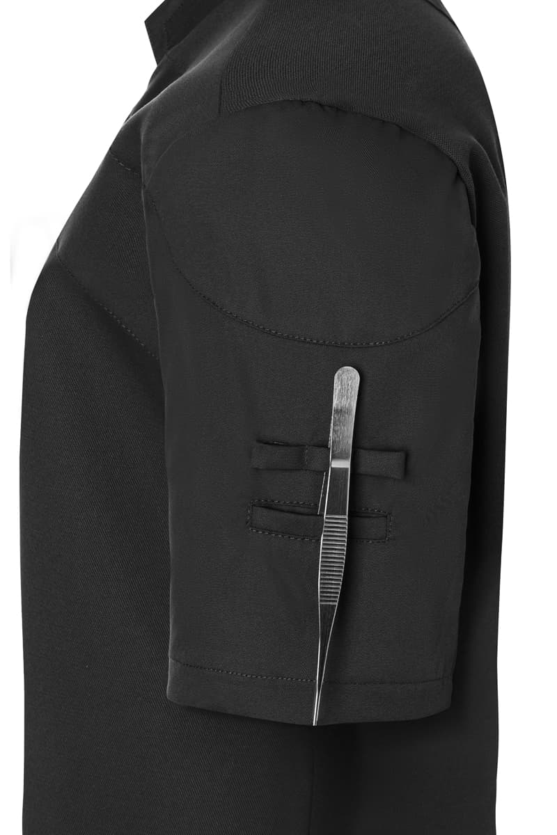 Bluza kucharska damska z krótkim rękawem DIAMOND CUT® Excellence DCJF 11/1/48 kolor czarny