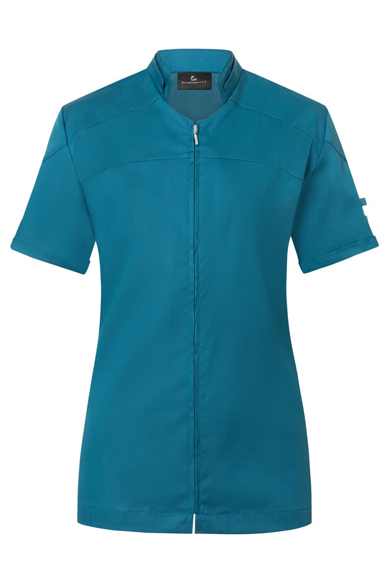 Bluza kucharska damska z krótkim rękawem DIAMOND CUT® Excellence DCJF 11/104/52 kolor ciemny petrol