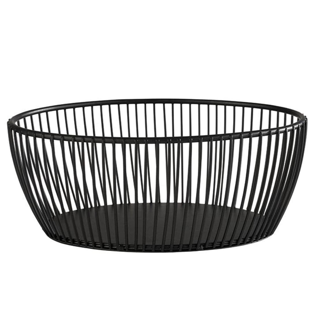 SVART owalny kosz na pieczywo metalowy czarny 20 x 15 x 8 cm