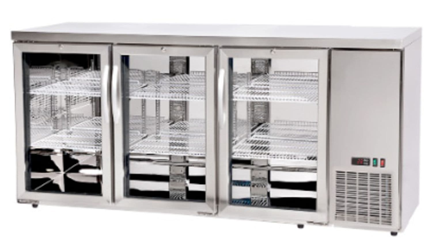 Chłodnicza lada barowa, szklane drzwi, Arktic, 6 półek, 493L, srebrny, 230V/185W, 1826x631x(H)865mm