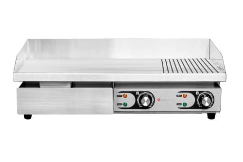 Płyta grillowa elektryczna | 2/3 gładka 1/3 ryflowana | nastawna | 2,2 + 2,2 kW | 730x440x250 mm | RQEG820-2