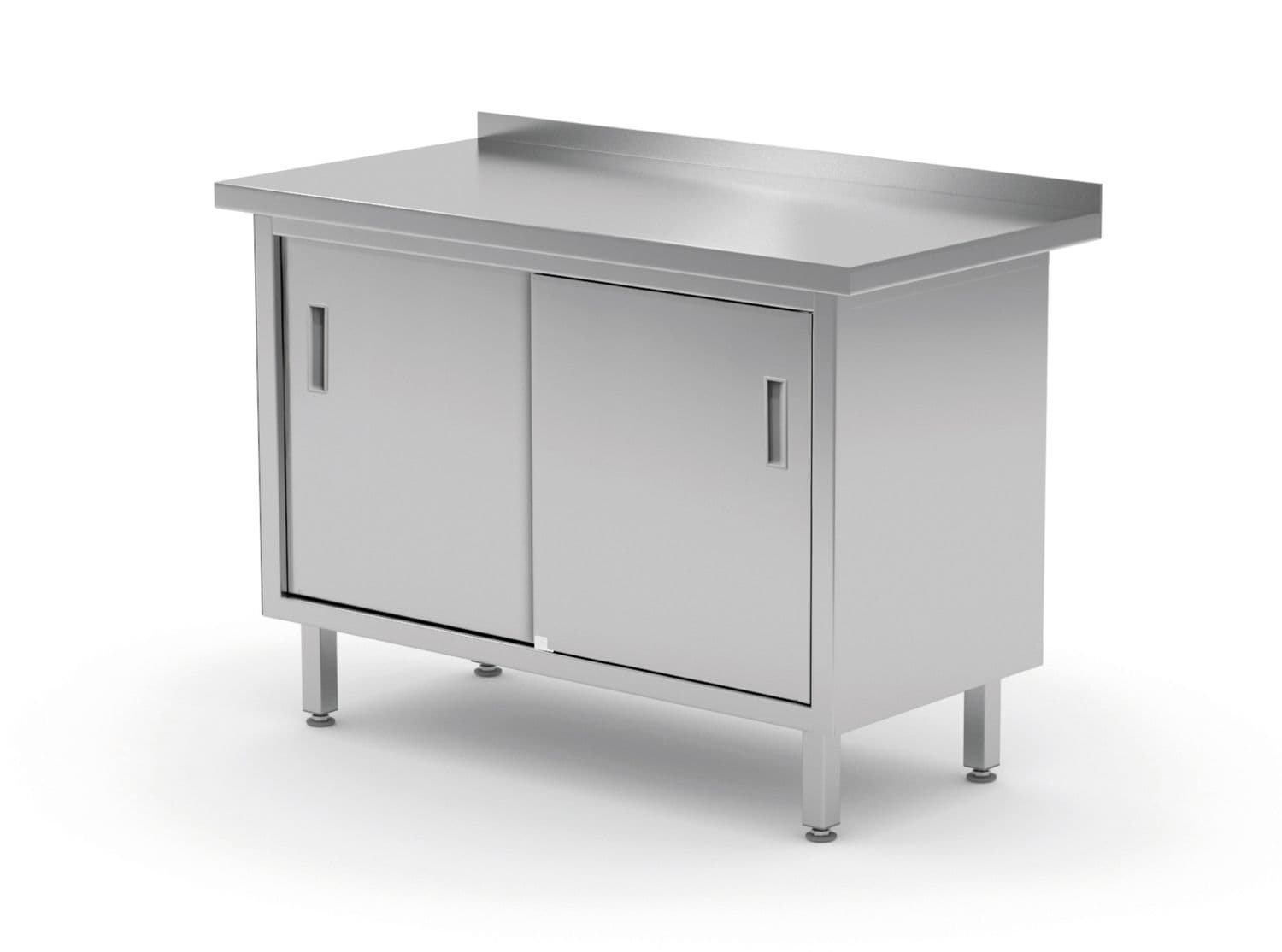 Szafka robocza z drzwiami suwanymi, skręcana, HENDI, Profi Line, srebrny, 800x600x(H)850mm