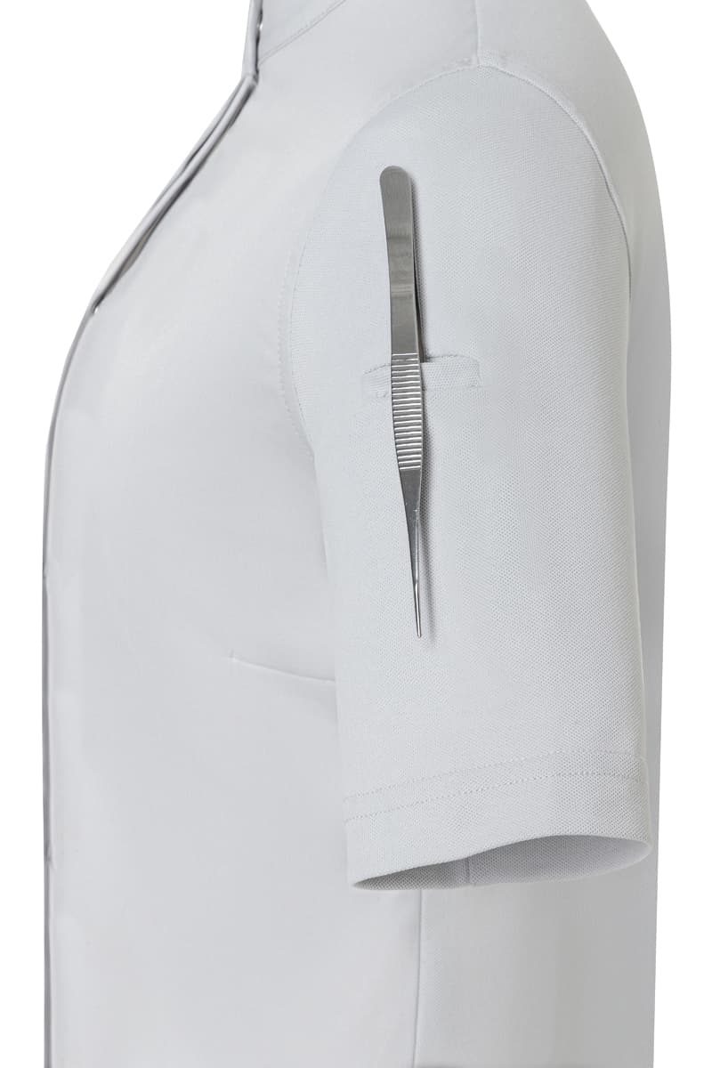 Bluza kucharska damska z krótkim rękawem DIAMOND CUT® Avantgarde DCJF 9/71/36 kolor srebrnoszary
