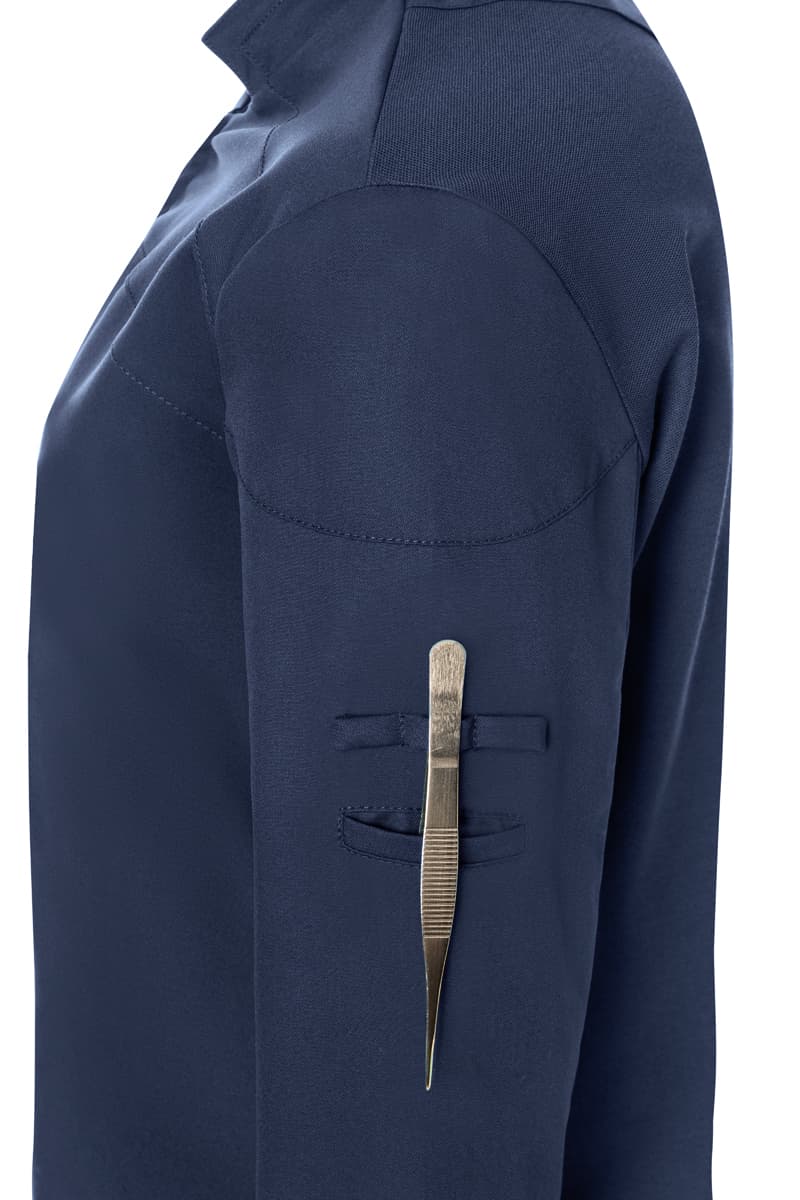 Bluza kucharska damska z długim rękawem DIAMOND CUT® Excellence DCJF 10/83/50 kolor stalowoniebieski