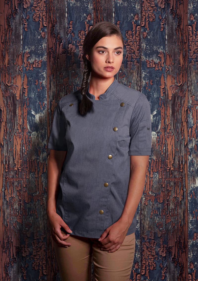Bluza kucharska damska z krótkim rękawem Jeans-Style JF 21/16/44 kolor vintage czarny