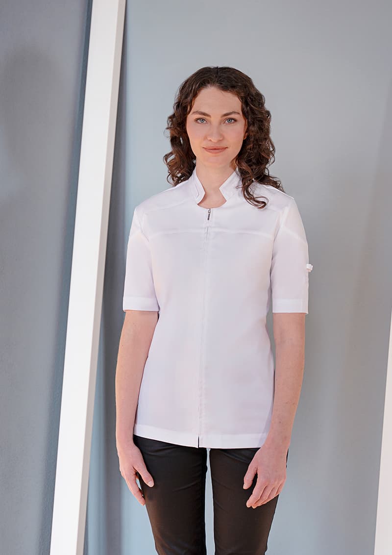 Bluza kucharska damska z krótkim rękawem DIAMOND CUT® Excellence DCJF 11/3/36 kolor biały