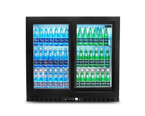 Barowa szafa chłodnicza | chłodziarka podblatowa RQ-208SC | 2-drzwiowa | drzwi przesuwne | 205l