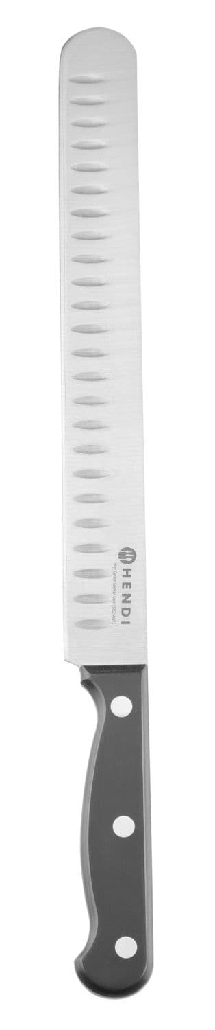 Nóż do łososia 250 mm, tłoczony, HENDI, Profi Line, czarny, (L)377mm