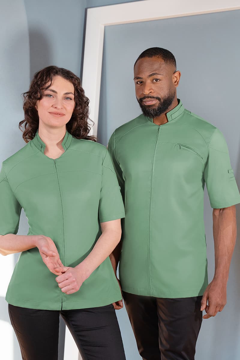 Bluza kucharska damska z krótkim rękawem DIAMOND CUT® Excellence DCJF 11/69/42 kolor pastelowa zieleń